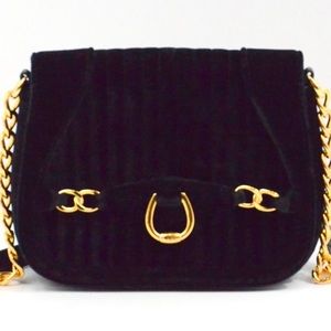 Lauren Ralph Lauren Stonegate Black Velvet Crossbody